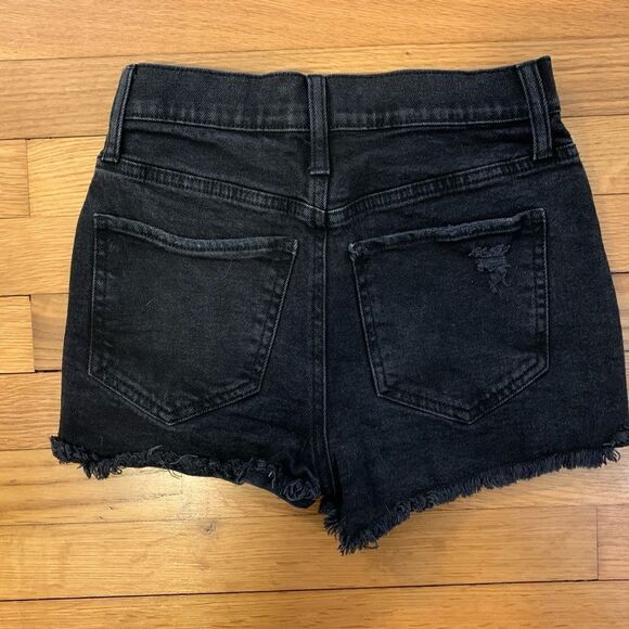 SO size 0 black distressed denim jean shorts high rise mom - Picture 2 of 3